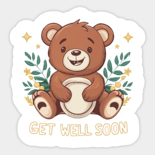 Get Well Soon Cute bear Sticker